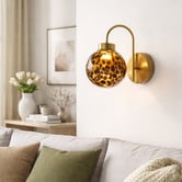 Luminea Parks Amber Glass LED Wall Light with Charging Cable