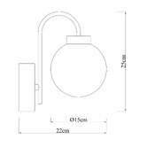 Luminea Parks Opal Glass LED Wall Light with Charging Cable