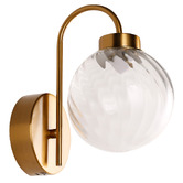 Luminea Parks Clear Glass LED Wall Light with Charging Cable