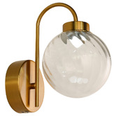 Luminea Parks Clear Glass LED Wall Light with Charging Cable