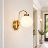 Luminea Parks Opal Glass LED Wall Light with Charging Cable