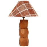 Luminea Stanley Rubberwood Checkered Table Lamp