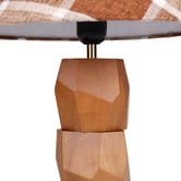 Luminea Stanley Rubberwood Checkered Table Lamp