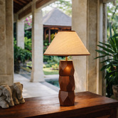 Luminea Stanley Rubberwood Table Lamp