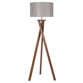 Luminea Norman Rubberwood Floor Lamp