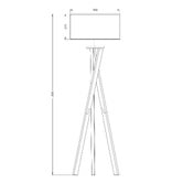 Luminea Norman Rubberwood Floor Lamp