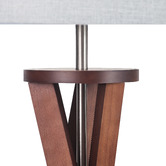 Luminea Norman Rubberwood Floor Lamp