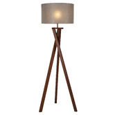 Luminea Norman Rubberwood Floor Lamp