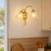 Luminea Brent Glass 2-Light Wall Light