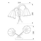 Luminea Brent Glass 2-Light Wall Light