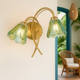 Luminea Brent Glass 2-Light Wall Light