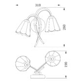 Luminea Brent Glass 2-Light Wall Light