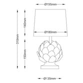 Luminea Benton Ceramic Artichoke Table Lamps