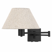Luminea Denari Linen Swing Arm Wall Light with USB