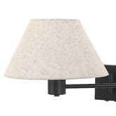 Luminea Denari Linen Swing Arm Wall Light with USB