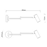 Luminea Calexico Aluminium Adjustable Wall Spotlight with USB