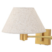 Luminea Denari Linen Swing Arm Wall Light with USB