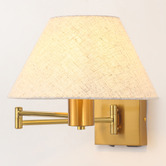 Luminea Denari Linen Swing Arm Wall Light with USB