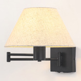 Luminea Denari Linen Swing Arm Wall Light with USB