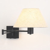 Luminea Denari Linen Swing Arm Wall Light with USB