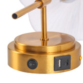 Luminea Viejo Brass Wall Light with USB