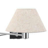 Luminea Denari Linen Swing Arm Wall Light with USB