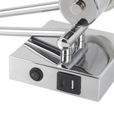 Luminea Denari Linen Swing Arm Wall Light with USB