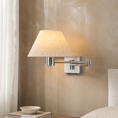 Luminea Denari Linen Swing Arm Wall Light with USB