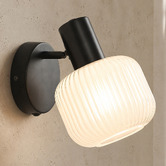 Luminea Clement Glass Wall Mounted Reading Light with USB