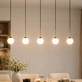 Luminea Whibley Glass 5-Light Linear Pendant