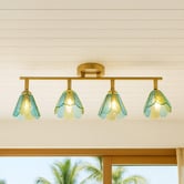Luminea Brent Glass 4-Light Semi-Flush Ceiling Light
