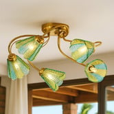 Luminea Brent Glass 5-Light Semi-Flush Ceiling Light