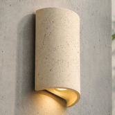 Luminea Mikara Travertine-look 2-Light Up/Down Wall Light