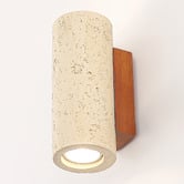Luminea Kavan Travertine-look 2-Light Up/Down Wall Light