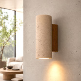 Luminea Kavan Travertine-look 2-Light Up/Down Wall Light
