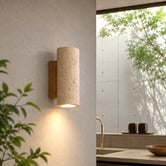 Luminea Kavan Travertine-look 2-Light Up/Down Wall Light