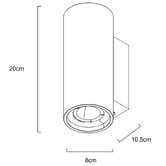 Luminea Kavan Travertine-look 2-Light Up/Down Wall Light