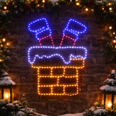 Luminea Koren Stuck Santa Chimney LED Christmas Light Display