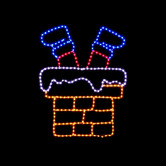 Luminea Koren Stuck Santa Chimney LED Christmas Light Display