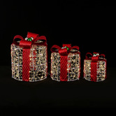 Luminea 3 Piece Kairo Gift Box LED Christmas Ornament Set