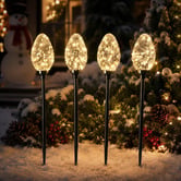 Luminea 4 Piece Evan Pine Cone LED Stake Light Set