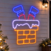 Luminea Koren Stuck Santa Chimney LED Christmas Light Display