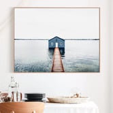Le Concept Art Blue Boat Shed Framed Canvas Wall Art