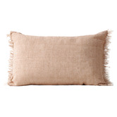 Aura By Tracie Ellis Fringed Vintage Wash Linen Rectangular Cushion