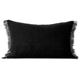 Aura By Tracie Ellis Fringed Vintage Wash Rectangular Linen Cushion