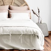 Aura By Tracie Ellis White Maison Vintage Linen-Blend Quilt Cover