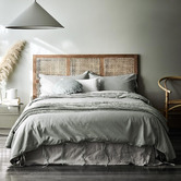 Aura By Tracie Ellis Limestone Maison Vintage Linen-Blend Quilt Cover
