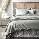 Aura By Tracie Ellis Limestone Maison Vintage Linen-Blend Quilt Cover