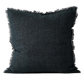 Aura By Tracie Ellis Fringed Vintage Wash Square Linen Cushion