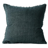 Aura By Tracie Ellis Fringed Vintage Wash Square Linen Cushion
